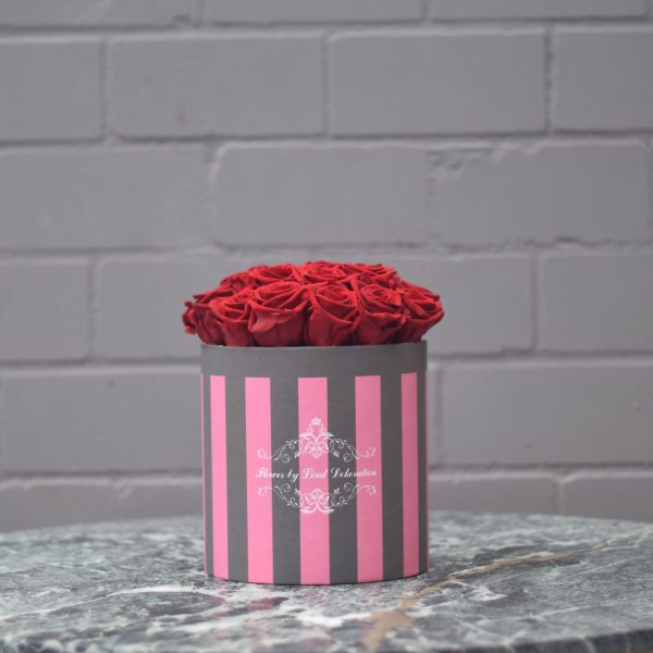Blumenbox Pink getreift | Rosen Rot | M